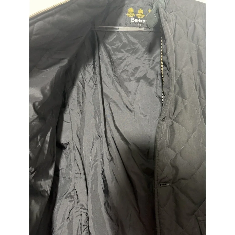 Barbour Lutz MQU0508BK11 Quilted Jacket Men's L Black Field Coat MSRP $299